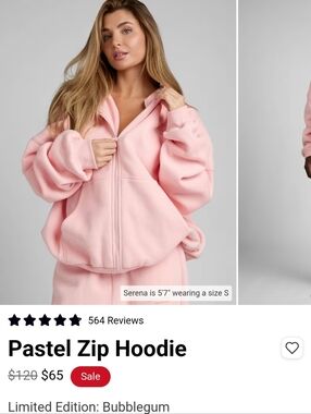 Bubblegum Pink Zip-Up Hoodie